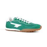 Championes Hi-Tec Darcy de cuero azul con detalles en blanco y suela de goma marrón.