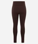 Calza legging deportiva de poliamida color azul con cintura alta de 10 cm.