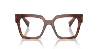 Lentes Miu Miu modelo 04U, con armazón de acetato en color marrón carey y diseño rectangular.