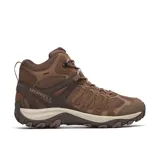 Bota de senderismo Merrell modelo Accentor 3 Mid WP, color marrón, confeccionada en gamuza y malla. Cuenta con membrana impermeable, puntera protectora, entresuela de espuma EVA para mayor estabilidad y suela de goma con tracción duradera.