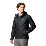 Campera impermeable Columbia Inner Limits III Omni-Tech color negro, con capucha ajustable, cierre frontal y bolsillos laterales con cremallera. Incorpora tecnología transpirable y costuras selladas.