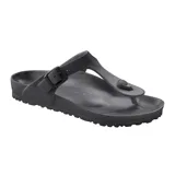 Sandalia tipo ojota Birkenstock modelo Gizeh, fabricada en material EVA ligero y resistente al agua. Presenta una tira de dedo con hebilla ajustable y plantilla anatómica moldeada.