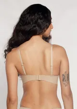 Soutien negro de microfibra sin costuras, con aro y copa preformada push up. Breteles regulables.