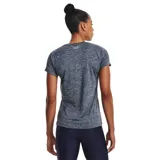 Remera deportiva Under Armour Tech Twist V-Neck color celeste jaspeado, de corte holgado, manga corta y cuello en V.