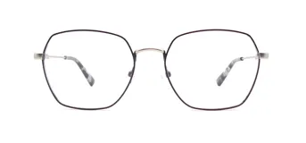 Armazón para anteojos Visionar 203/52 col 01 de metal color negro con detalles plateados.