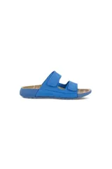 Sandalias Ecco 2nd Cozmo azules con doble tira ajustable con velcro y plantilla anatómica forrada en gamuza.
