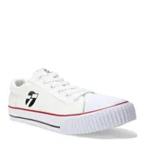 Championes Topper Wagon blancos de lona con suela de goma, cordones y logo negro en el lateral.