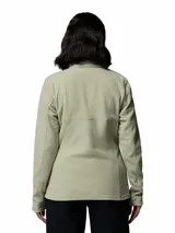 Campera polar Columbia de corte entallado, con cierre frontal completo, cuello alto y bolsillos laterales. Presenta el logo de la marca bordado en el pecho.