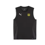 Musculosa deportiva Puma TeamGoal negra con logo blanco y escudo del Club Atlético Peñarol.