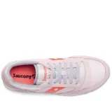 Championes Saucony Jazz Original de dama, color rosa con detalles en coral y gris.