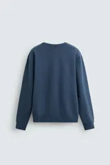 Sudadera de corte regular fit confeccionada en algodón con interior afelpado, cuello redondo y manga larga con puños y ruedo en rib.