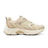 Championes deportivos American Sport Joggy color beige con detalles en dorado y blanco.