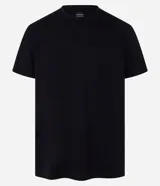 Remera de algodón pima Marfinno de color negro, con cuello redondo, manga corta y diseño liso de corte comfort.