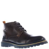 Botas de cuero estilo urbano con cordones, puntera reforzada y suela de goma dentada. Presenta un diseño de caña media con detalle de marca grabado en el lateral.