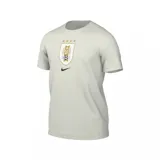 Remera Nike de algodón color blanco, con cuello redondo y mangas cortas. Presenta el escudo de la selección uruguaya de fútbol (AUF) con cuatro estrellas y el logotipo de Nike estampados en el centro del pecho.