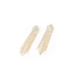 Aros colgantes dorados y plateados con strass.