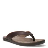 Sandalias tipo ojota Freeway para hombre, confeccionadas en cuero graso color marrón habana, con plantilla acolchada y suela de goma antideslizante.