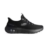 Championes deportivos Skechers modelo Slade Ultra-Raddix, color negro. Presentan tecnología Slip-ins para un calce fácil, parte superior de malla técnica transpirable y suela con amortiguación y cámara de aire visible en el talón.