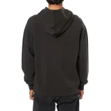 Canguro Katin Haze Emb de color negro, confeccionado en mezcla de algodón y poliéster. Presenta capucha con cordones ajustables, bolsillo estilo canguro en la parte frontal y un bordado en el pecho con diseño de sol y tipografía.