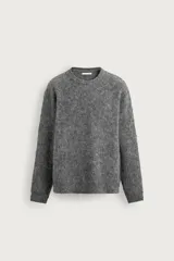 Jersey de punto para hombre con diseño boxy fit y acabado cepillado. Cuenta con cuello redondo, manga larga y terminaciones en rib elástico.