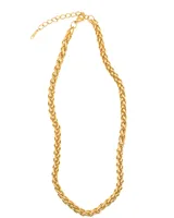 Collar dorado de acero quirúrgico hipoalergénico con cadena tipo espiga.