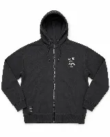 Campera con capucha de algodón con efecto acid wash, corte oversize y estampa trasera con tipografía estilo graffiti.
