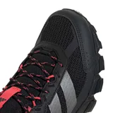 Championes de trail running Adidas Terrex Rockadia W para mujer, de color negro con detalles en rosado y gris, con suela dentada para mayor tracción.