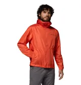 Campera cortaviento Columbia Flashback II color naranja, con capucha, cierre frontal de cremallera y bolsillos laterales. Cuenta con tecnología Omni-Shade para protección solar.