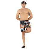 Short de baño Volcom modelo Mariner, con estampado multicolor de estilo neotradicional con calaveras, telarañas y serpientes, cintura elástica negra y cordón ajustable.