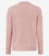 Suéter de punto texturizado con cuello redondo y mangas largas con sisa caída. Presenta un diseño liso y holgado, ideal para un estilo casual y versátil.