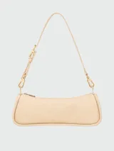 Cartera de hombro Longchamp modelo Looong en tamaño pequeño, confeccionada en cuero de color marrón oscuro. Presenta una silueta estructurada y minimalista con correa de hombro fija.