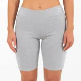 Short biker gris de calza deportiva.