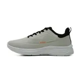 Championes deportivos Hi-Tec Brett de color gris claro con cordones y detalles en negro, entresuela blanca y plantilla con memory foam.