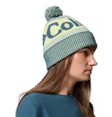 Gorro de lana con pompón, diseño tejido con nombre de la marca en contraste, forro termorreflectante y cinta interior de forro polar.