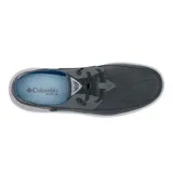 Championes náuticos Columbia Boatside Relaxed PFG de color gris, con entresuela blanca y detalles en azul. Combinan textil, material sintético y cuero, con cordones elásticos y diseño de talón plegable.