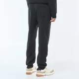 Pantalón de jogging negro de muletón con cordones ajustables en la cintura.