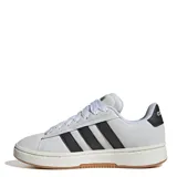 Championes Adidas Grand Court Alpha 00S de mujer, color gris claro con las tres tiras clásicas en negro y suela de goma.