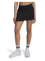 Pollera pantalón deportiva Under Armour modelo Motion Skort, color negro, de tiro alto y diseño ajustado con shorts integrados.