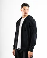 Canguro naranja de felpa con capucha y cierre frontal.