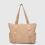 Bolso tipo tote Bubba modelo Mila, color verde militar, con asas de hombro con el logotipo de la marca estampado, bolsillos laterales con cierre y diseño amplio.