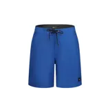 Short de baño negro con cordón ajustable en la cintura y logo de la marca en la pierna izquierda.