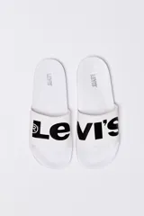 Slides blancas con el logo de la marca en negro en la banda superior.