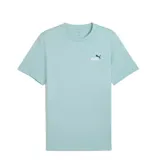 Remera de algodón color verde menta, con cuello redondo y mangas cortas. Presenta el logo de la marca bordado en pequeño tamaño sobre el lado izquierdo del pecho.