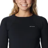 Remera térmica de manga larga Columbia Midweight Stretch Omni-Heat en color negro, con diseño de cuello redondo y costuras ergonómicas. Presenta el logo de la marca estampado en el pecho.