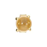 Aros de tornillo en plata 925 bañada en oro 18k con piedra citrino redonda.