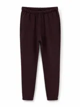 Pantalon de jogging color chocolate, con cintura elástica y puños en los tobillos.