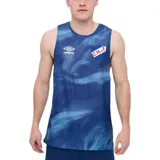 Musculosa deportiva Umbro del Club Nacional de Football, color azul con diseño estampado efecto jaspeado, logo de la marca y escudo del club.