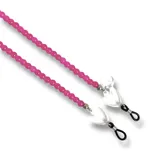 Correas para lentes con cuentas de vidrio de colores y detalles de piezas de acrílico.