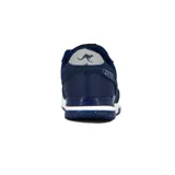 Zapatillas de running azul marino con detalles en gris y blanco.