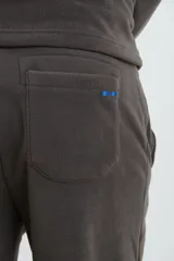 Pantalón de jogging azul marino de micropolar, con cintura elástica y puños ajustados.